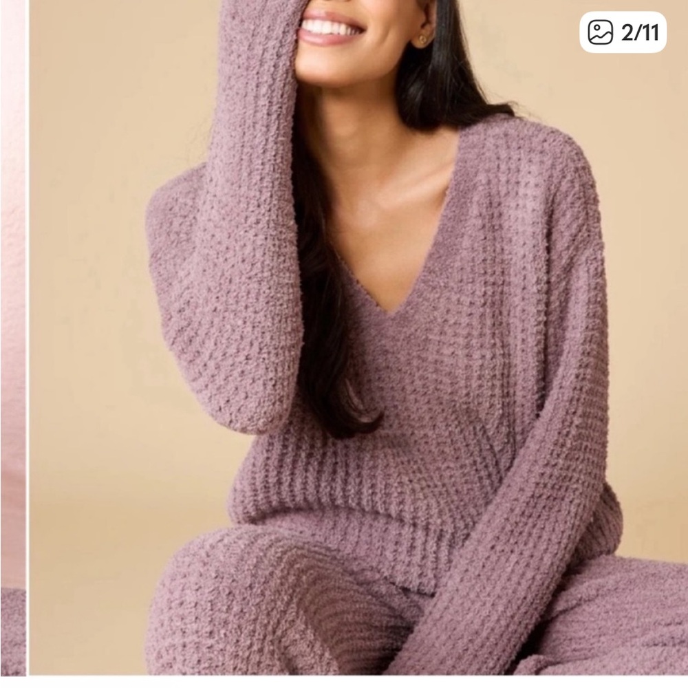 Softies Cozy Knit Loungewear Set in Mauve